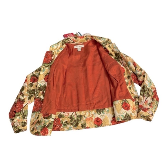 BAMBOO TRADERS Floral Cotton Eyelet Lined Short Blazer/Jacket - Size Large - Picture 9 of 10